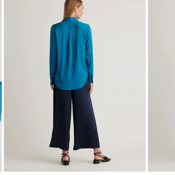 Quince washable silk blouse in “celestial”, a beautiful peacock blue - Picture 6 of 15